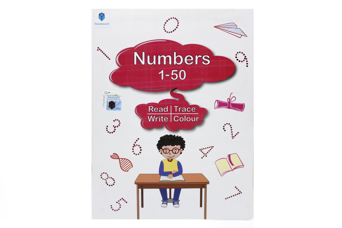 Numbers 1-50 Read, Trace, Write, Colour, Book