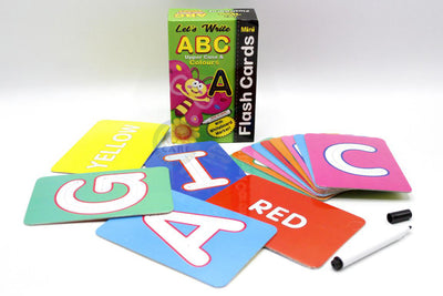 Let's Write ABC Upper Case & Colours Mini Flash Cards With Whiteboard Marker