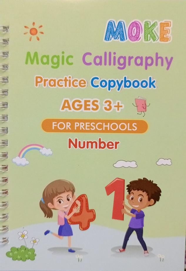 Pack of Four Magic Calligraphy Practice Copybooks! for Ages 3+