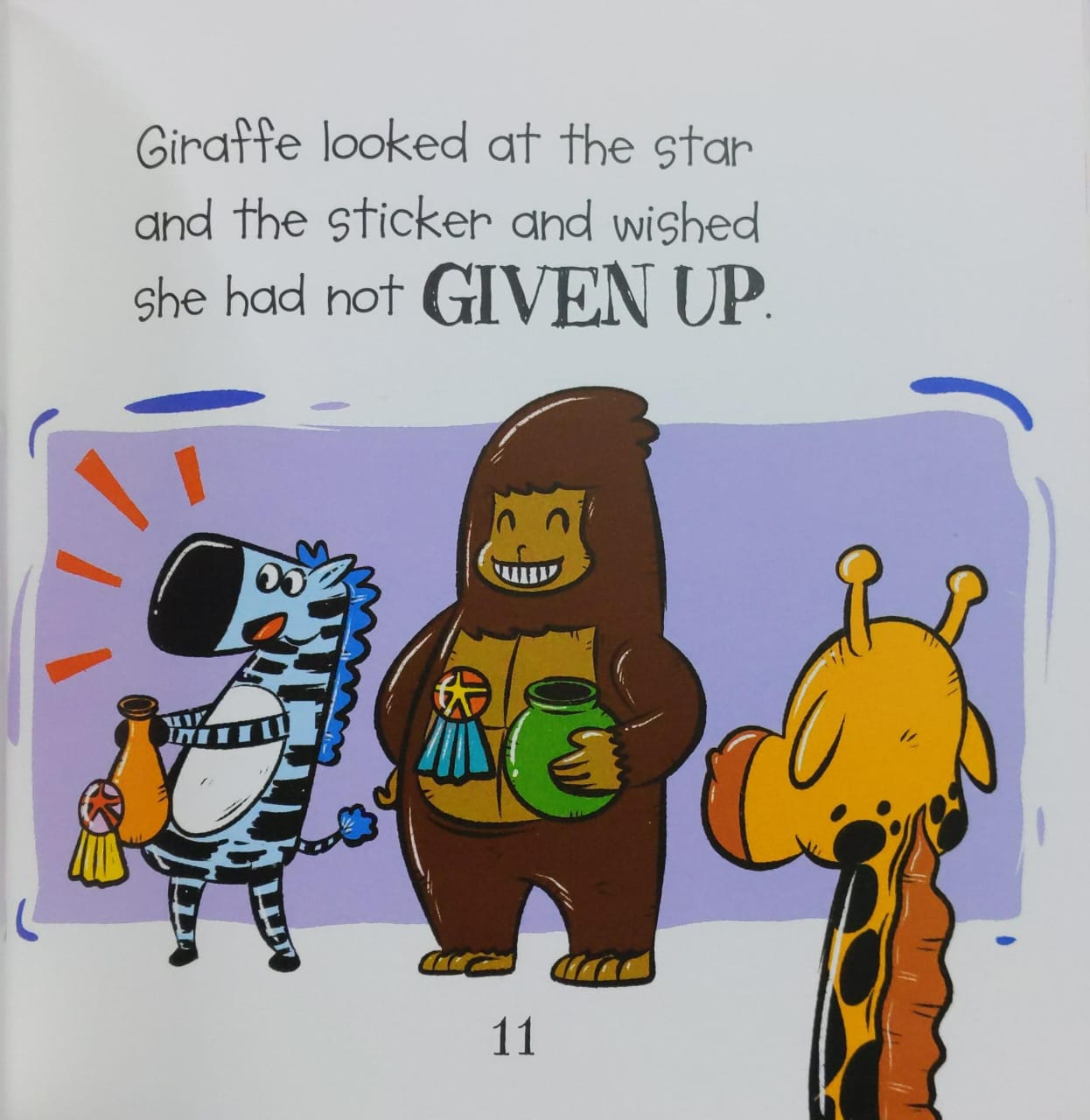 Giraffe Gives Up But Learns How To Try - Moral Book